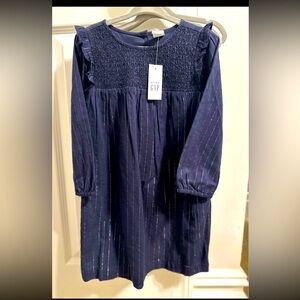 NEW Baby Gap Toddler Girl Long Sleeve Dress 4T Navy